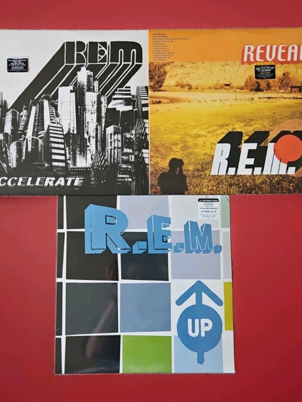Lot of 3 R.E.M. Records (New): Accelerate, Reveal, Up 25th Anniv.